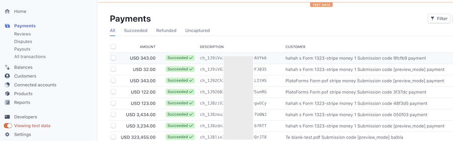 web form view payment transitions